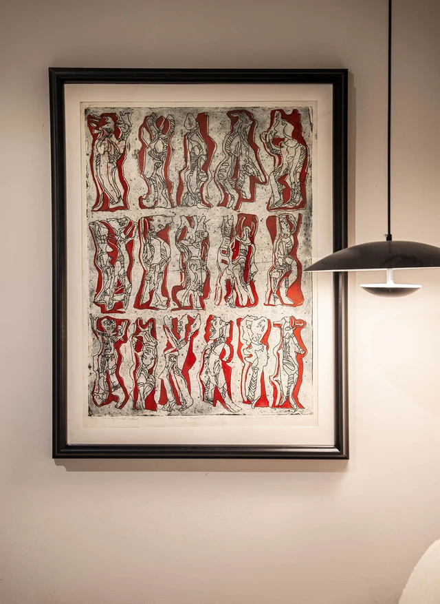 Dance of Red Shadows by Bruce Onobrakpeya