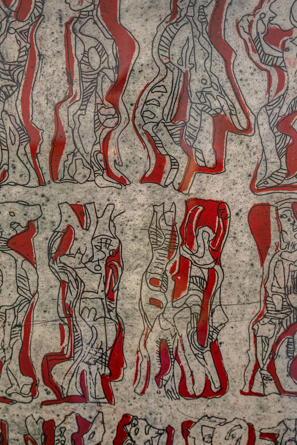 Dance of Red Shadows by Bruce Onobrakpeya — view 3