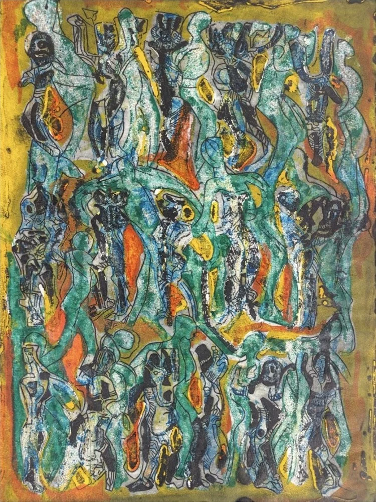 Dance of the Green Shadows by Bruce Onobrakpeya