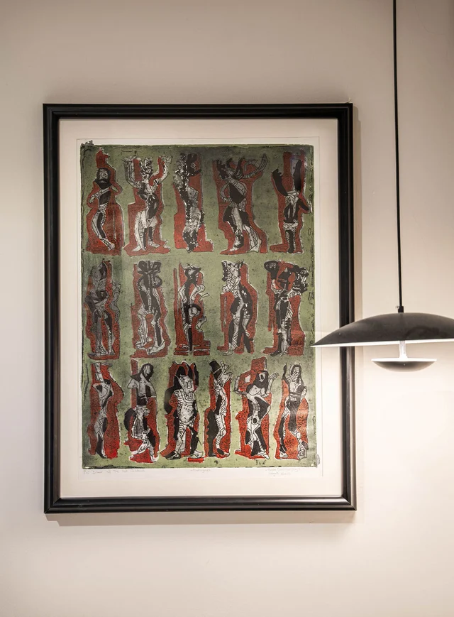 Dance of the Red Shadows I by Bruce Onobrakpeya