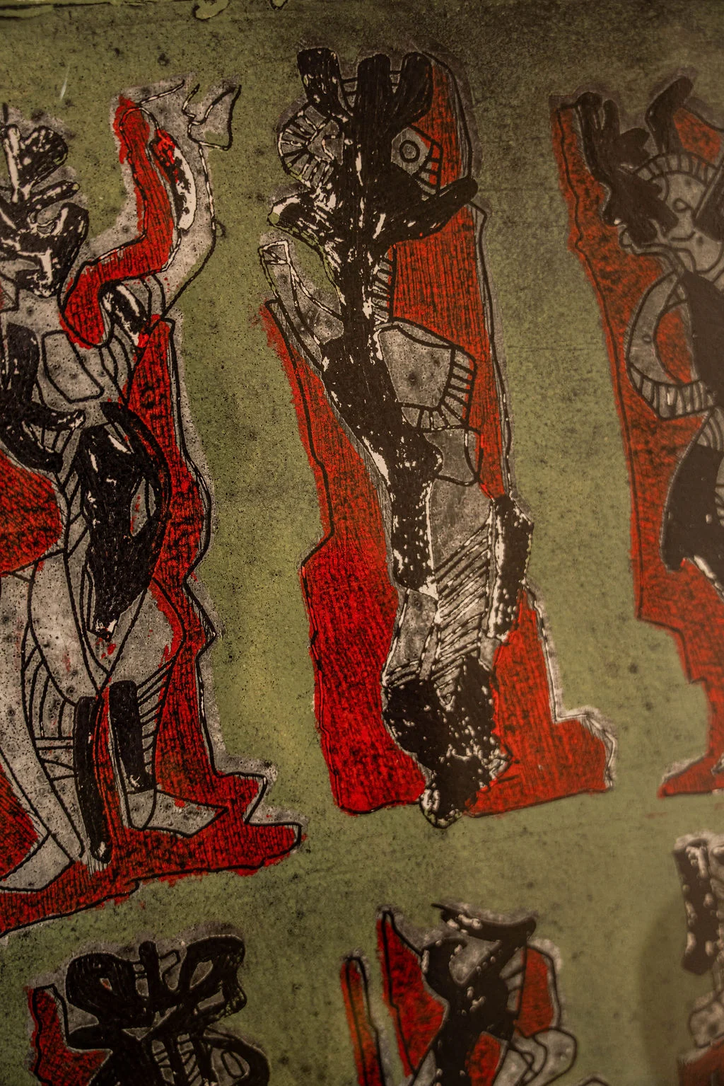 Dance of the Red Shadows I by Bruce Onobrakpeya — view 4