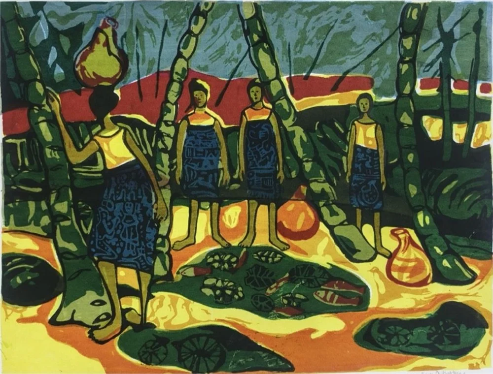 Palmwine Woman by Bruce Onobrakpeya
